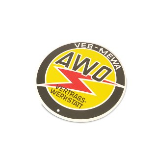 AWO-Emblem Emailleschild (D=130mm)