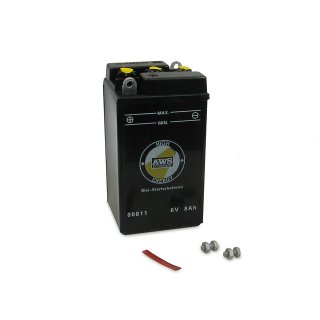 Batterie 6V 8,0Ah (AWS) ohne S&auml;urepack schwarz AWO Touren, Sport, EMW R35/2, R35/3