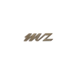 Plakette / Emblem / Schriftzug "MZ" Alu poliert für Seitenwagen