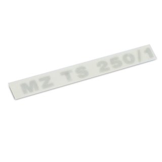 Aufkleber / Emblem / Schriftzug "MZ TS250/1" chrom Werkzeugkastendeckel / Sitzbank MZ TS250/1