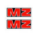 Satz - Aufkleber / Emblem "MZ universal" rot